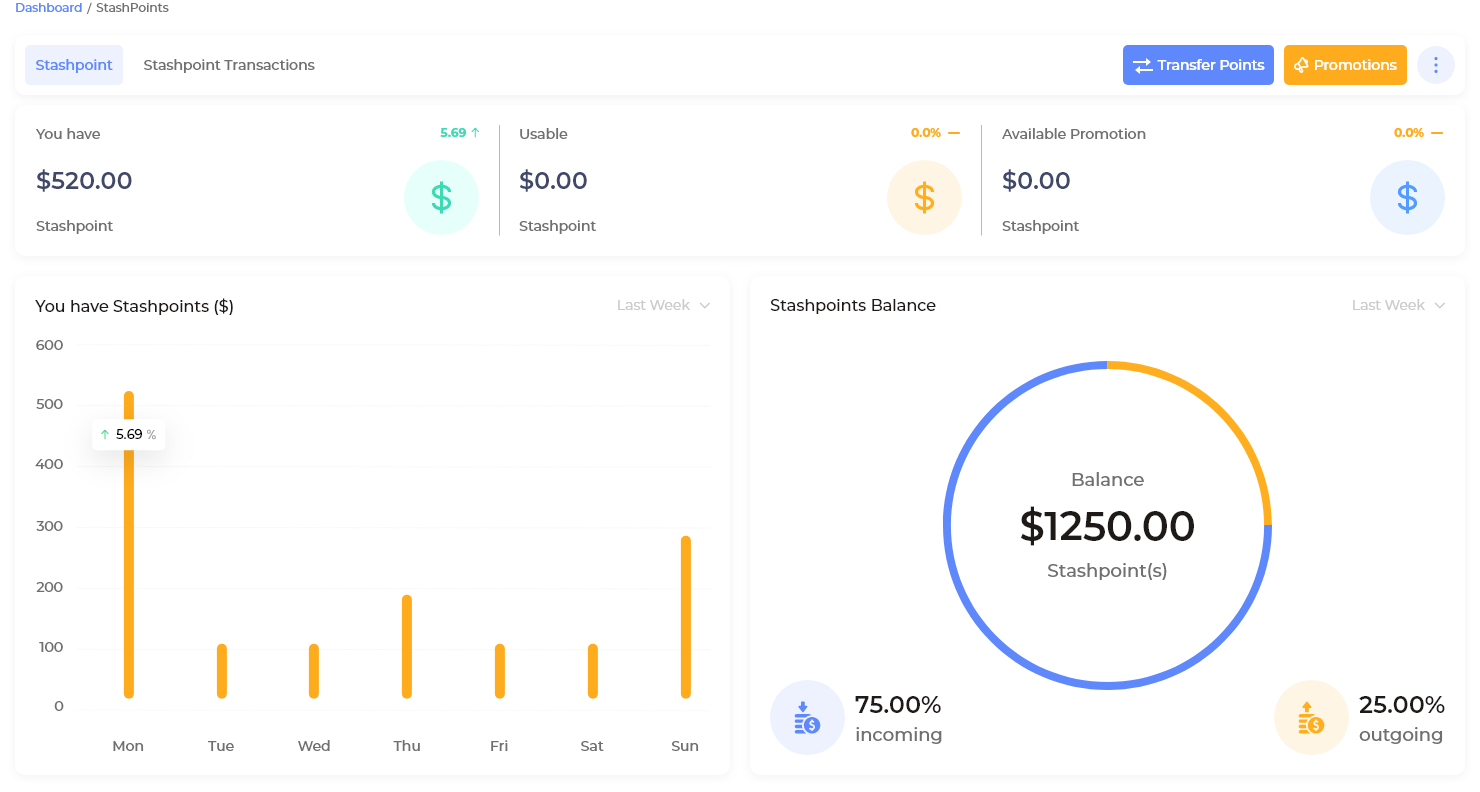Earn Stashpoints from each confirmation